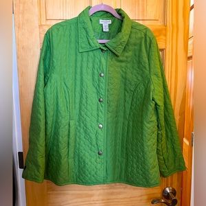 Kim Rogers, Green, quilted style jacket